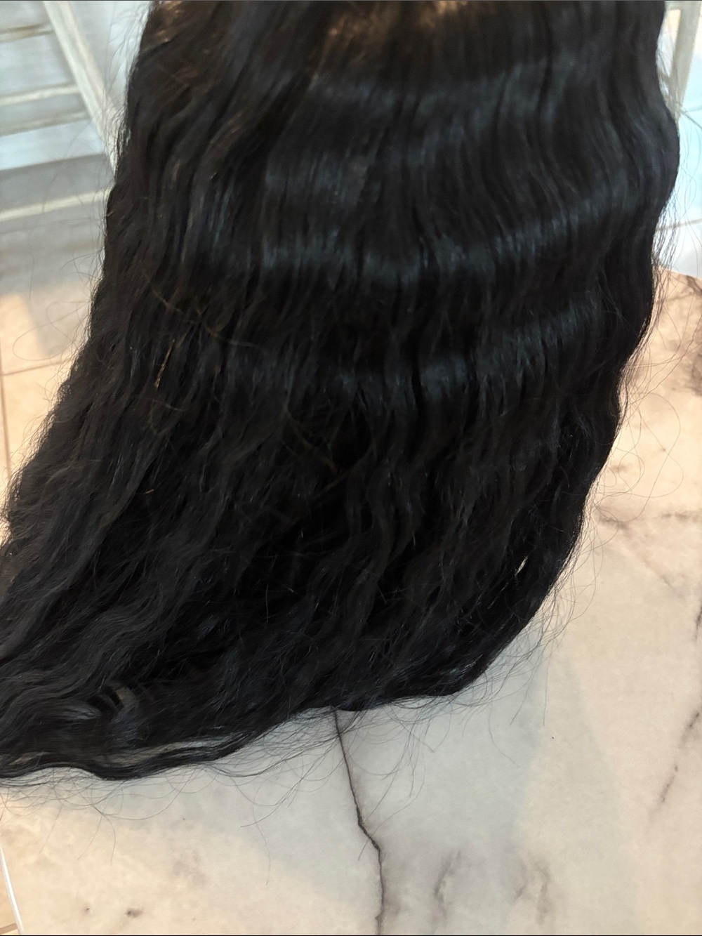 Black Lace Front Human Hair Wig - Natural Black - Picture 4 of 6